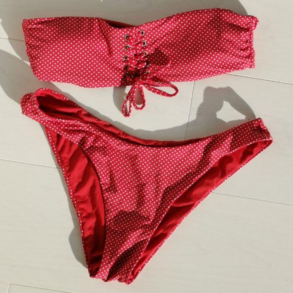 ROXY Like New BIKINI bandeau top & bottom S